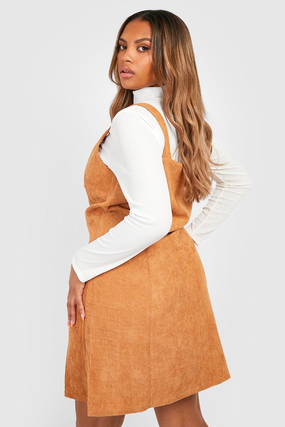 Plus size corduroy jumper dress sale