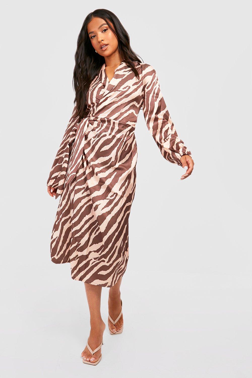 Petite zebra 2025 print dress