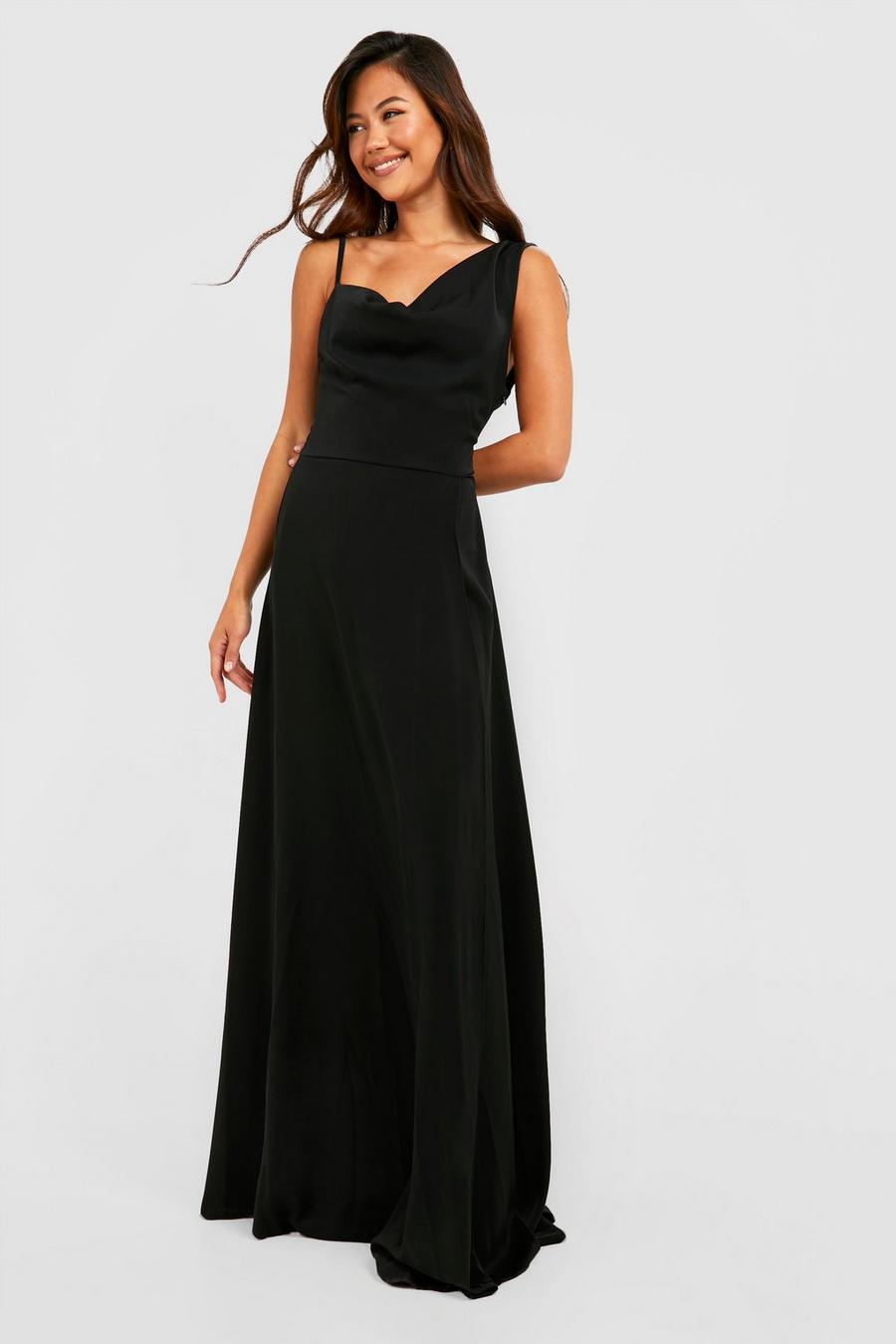 Black Petite Occasion Cowl Wrap Over Maxi Dress  image number 1