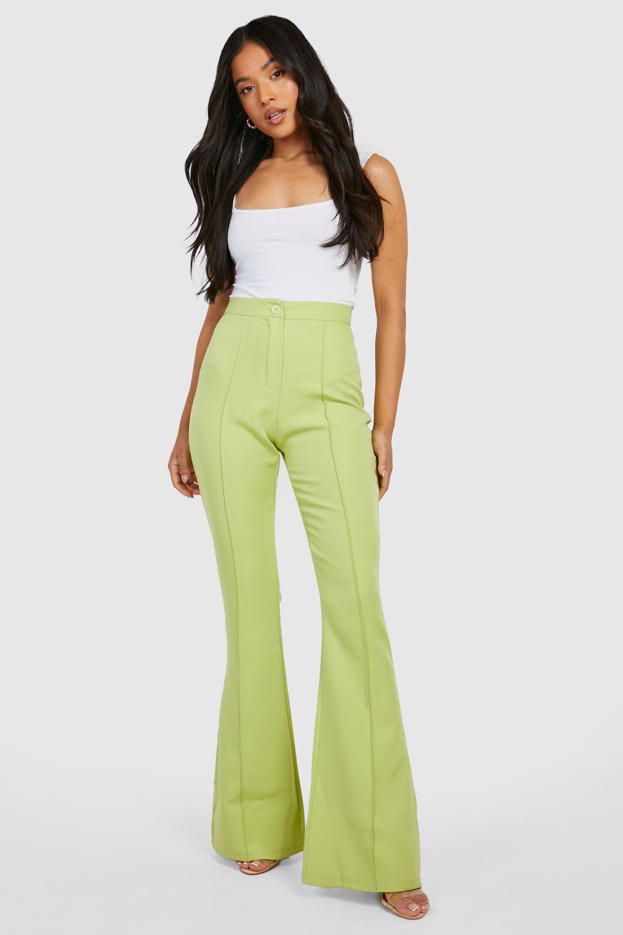 Petite Seam Detail Flared Dress Pants