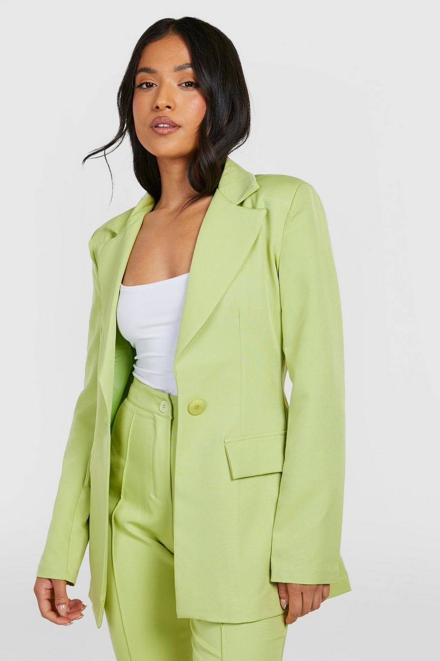 Lime vert Petite Single Breasted Tailored Blazer 