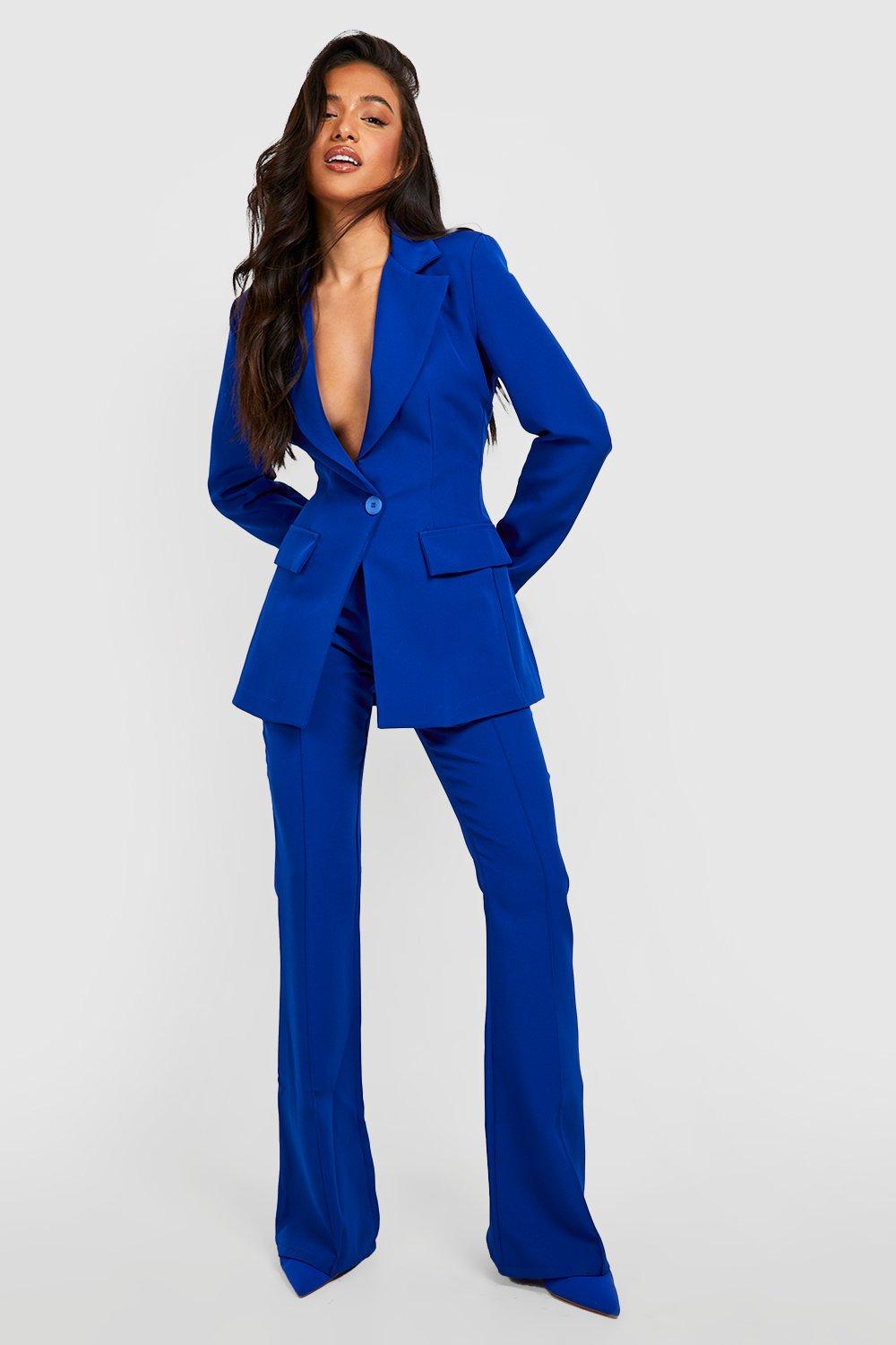 Royal Blue Formal Pantsuit Women, Three Piece Pantsuit, Single