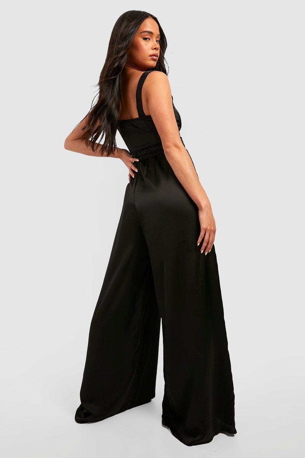 ASOS DESIGN Petite - Pantalon palazzo plissé