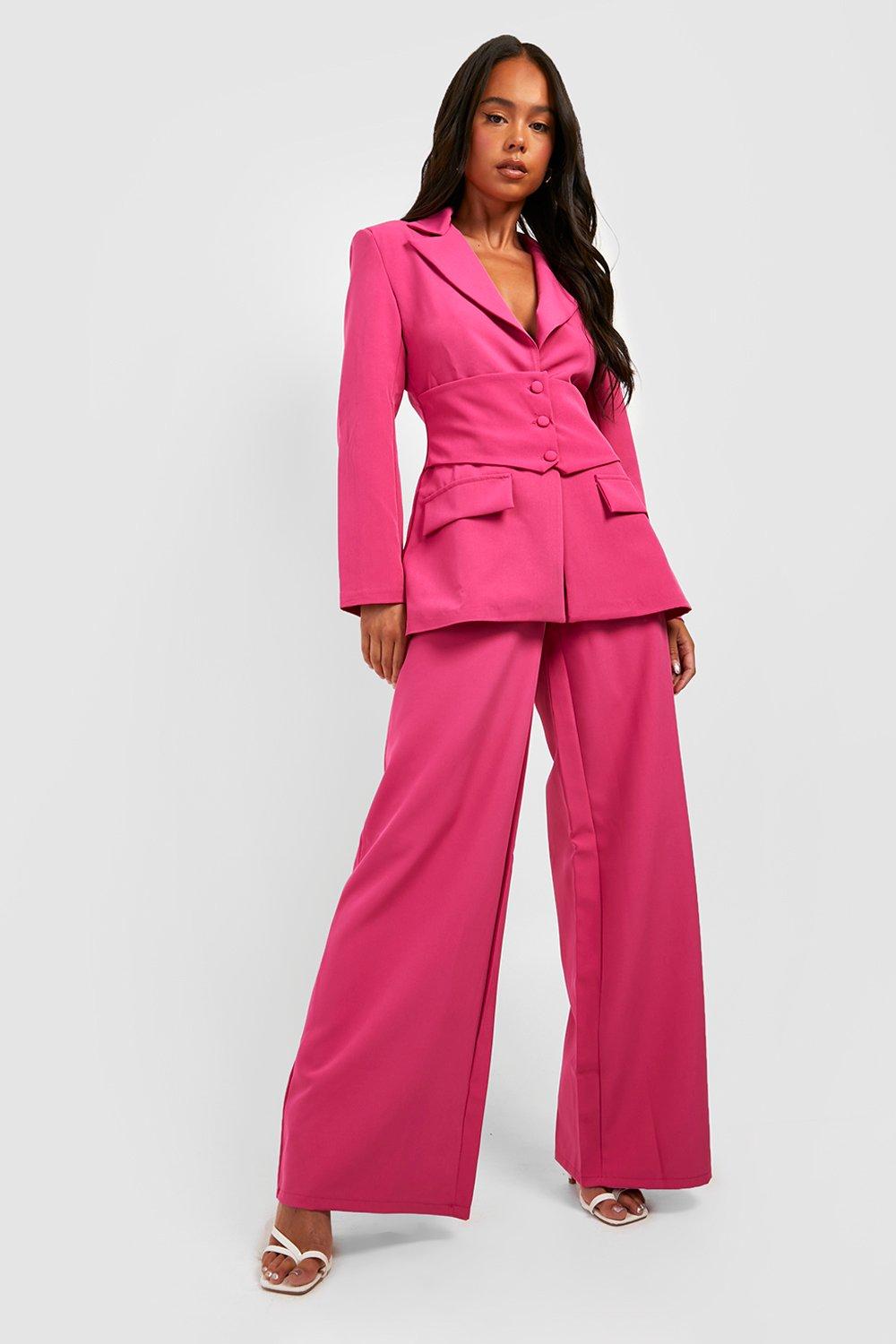 Pink petite outlet suit