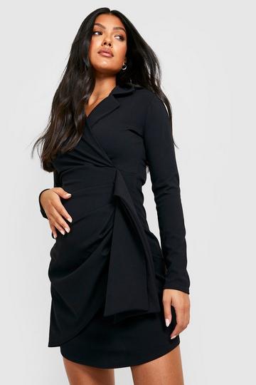 Maternity Scuba Ruched Blazer Dress black
