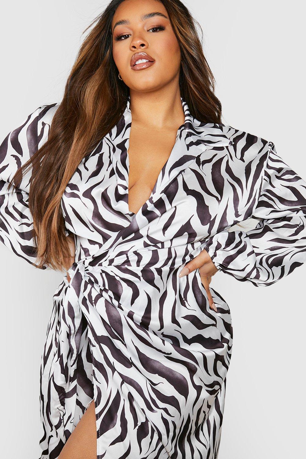 Boohoo silk 2024 wrap dress