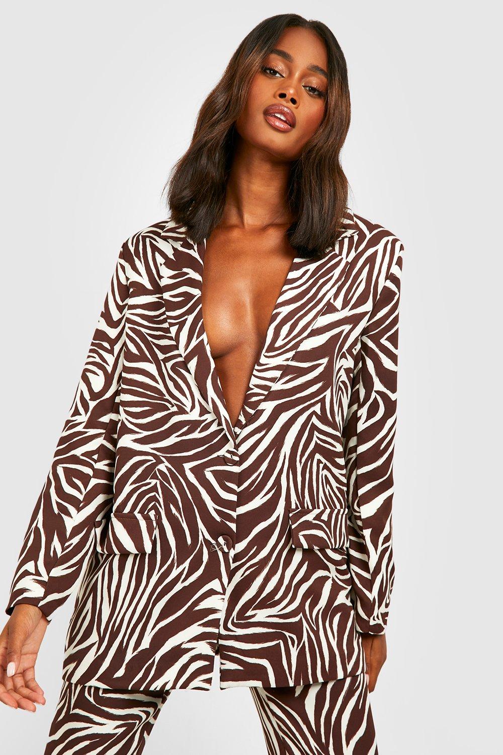 Zebra print best sale blazer dress