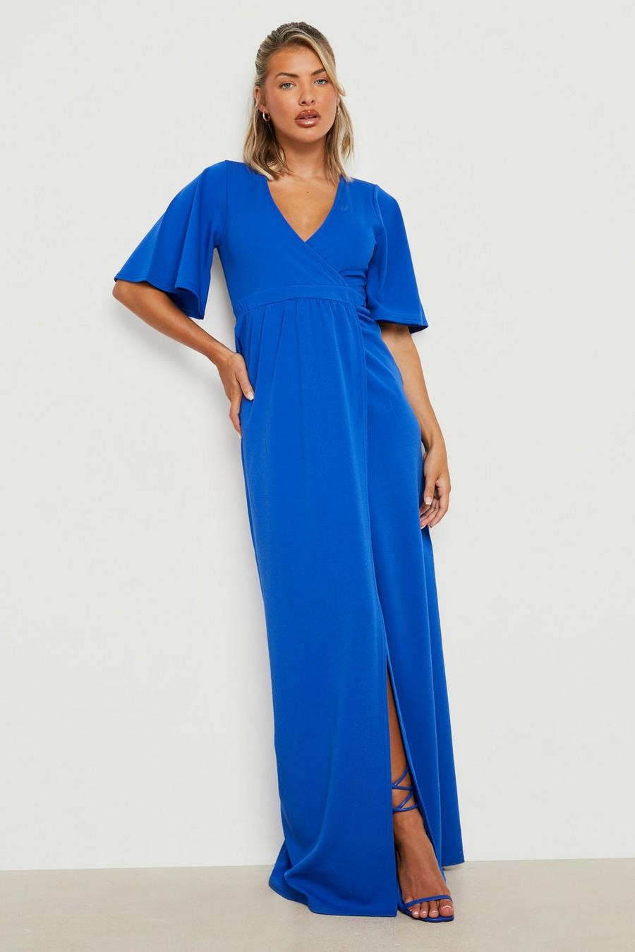 Cobalt Angel Sleeve Wrap Maxi Dress image number 1