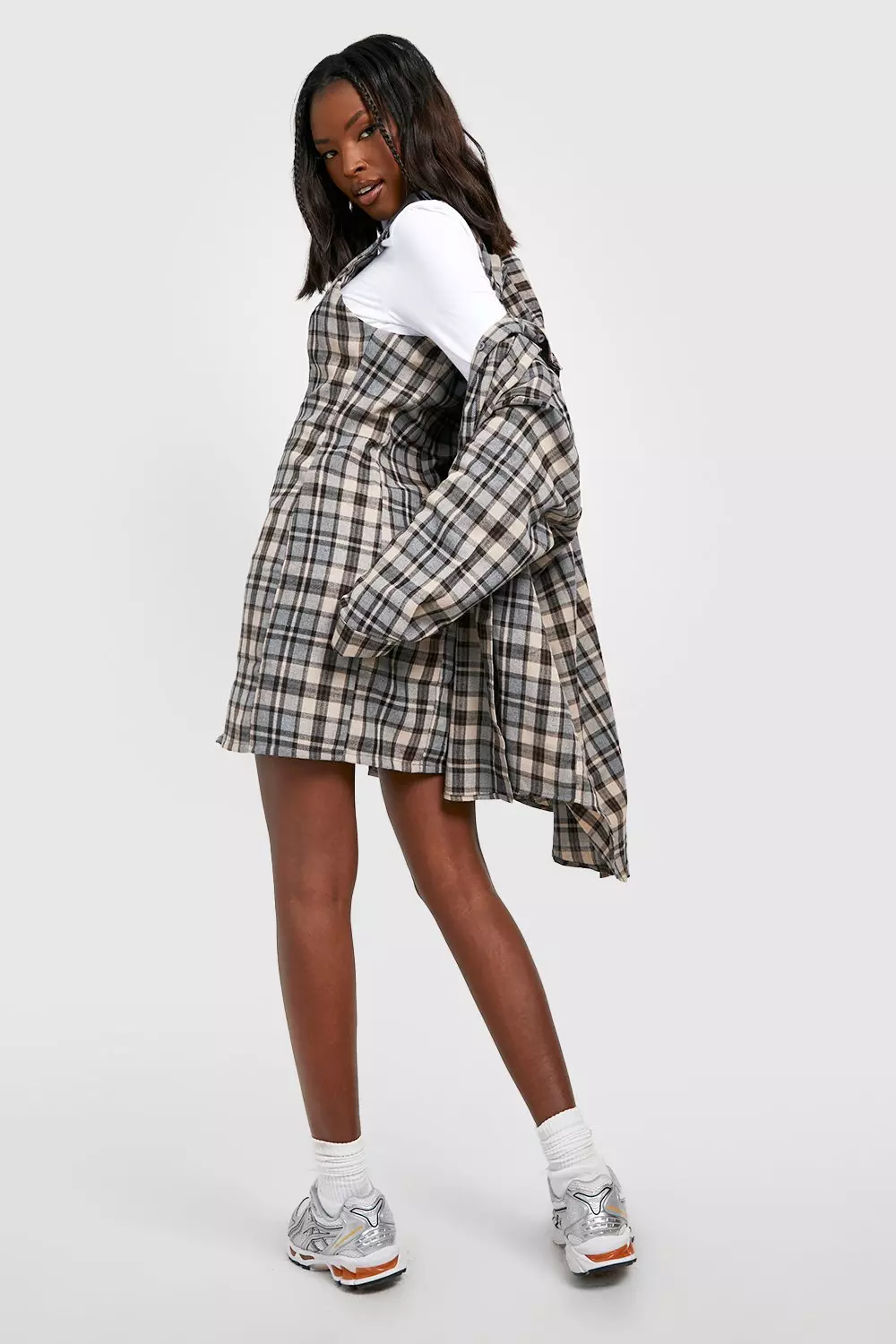 Checkered slip outlet dress