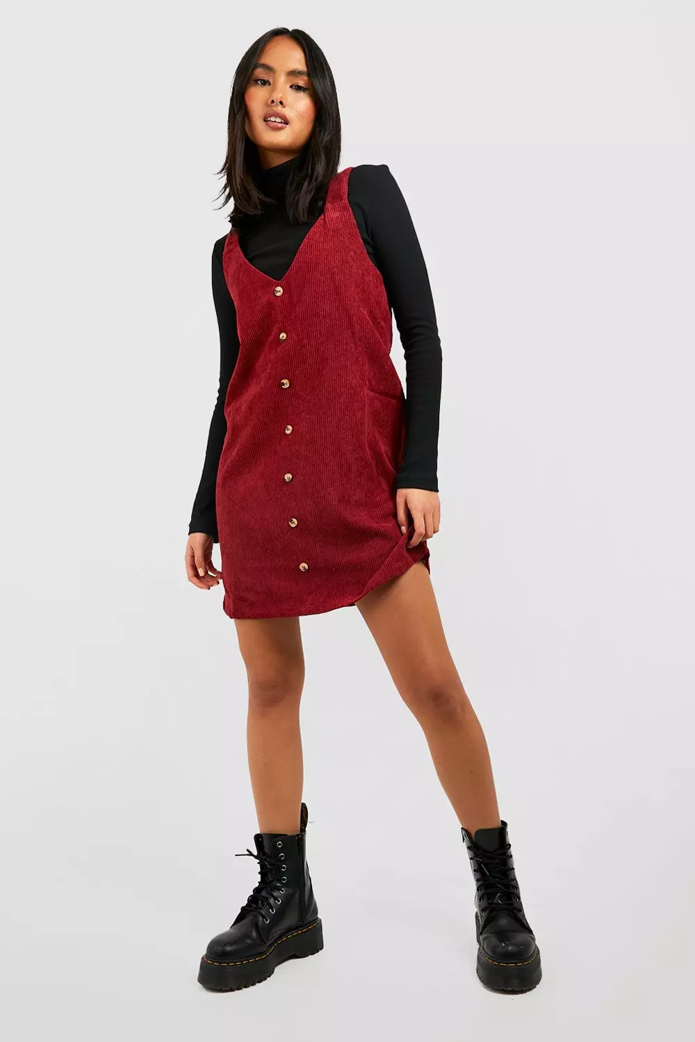 Button down store pinafore dress