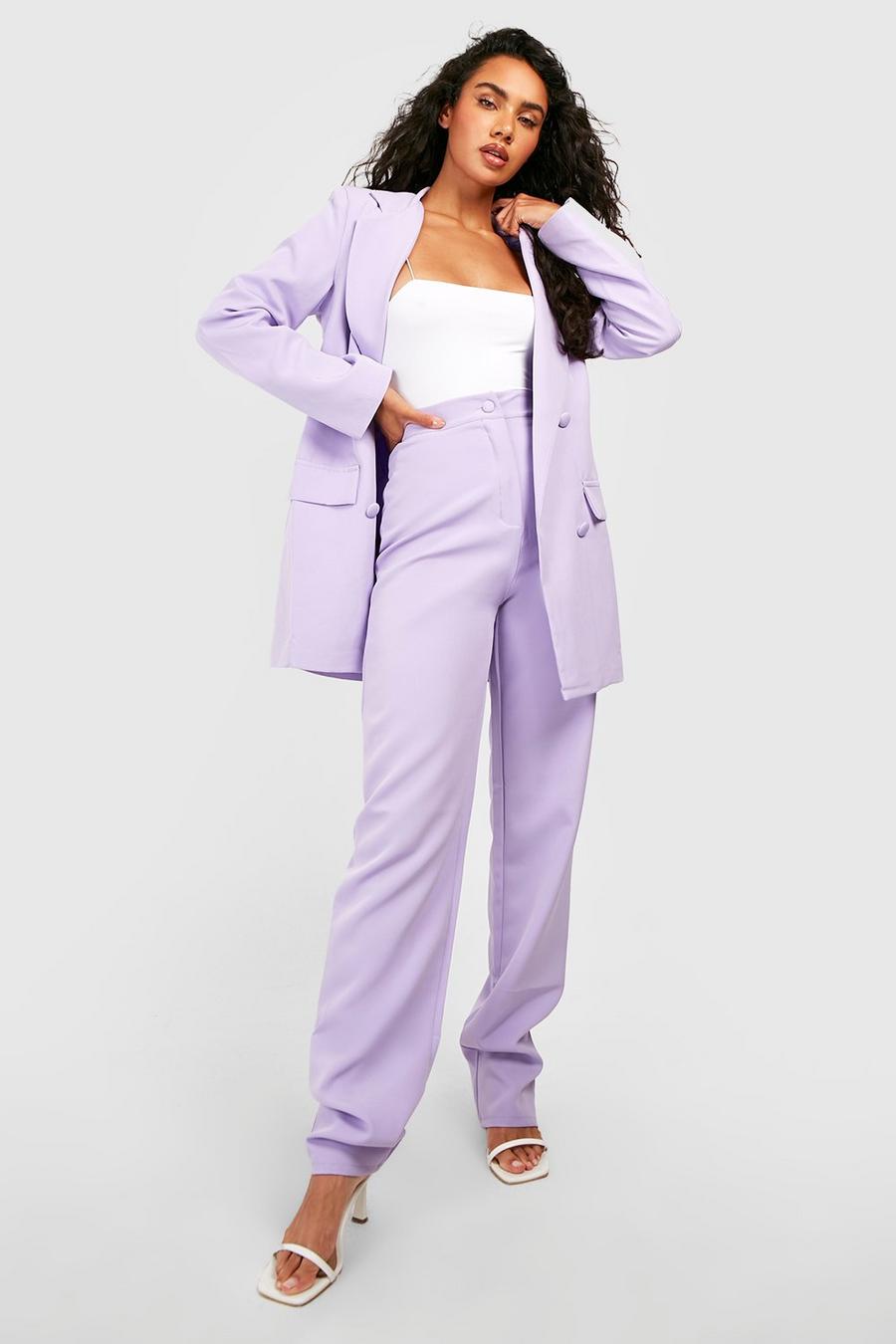 Lilac Straight Leg Tailored Trousers image number 1
