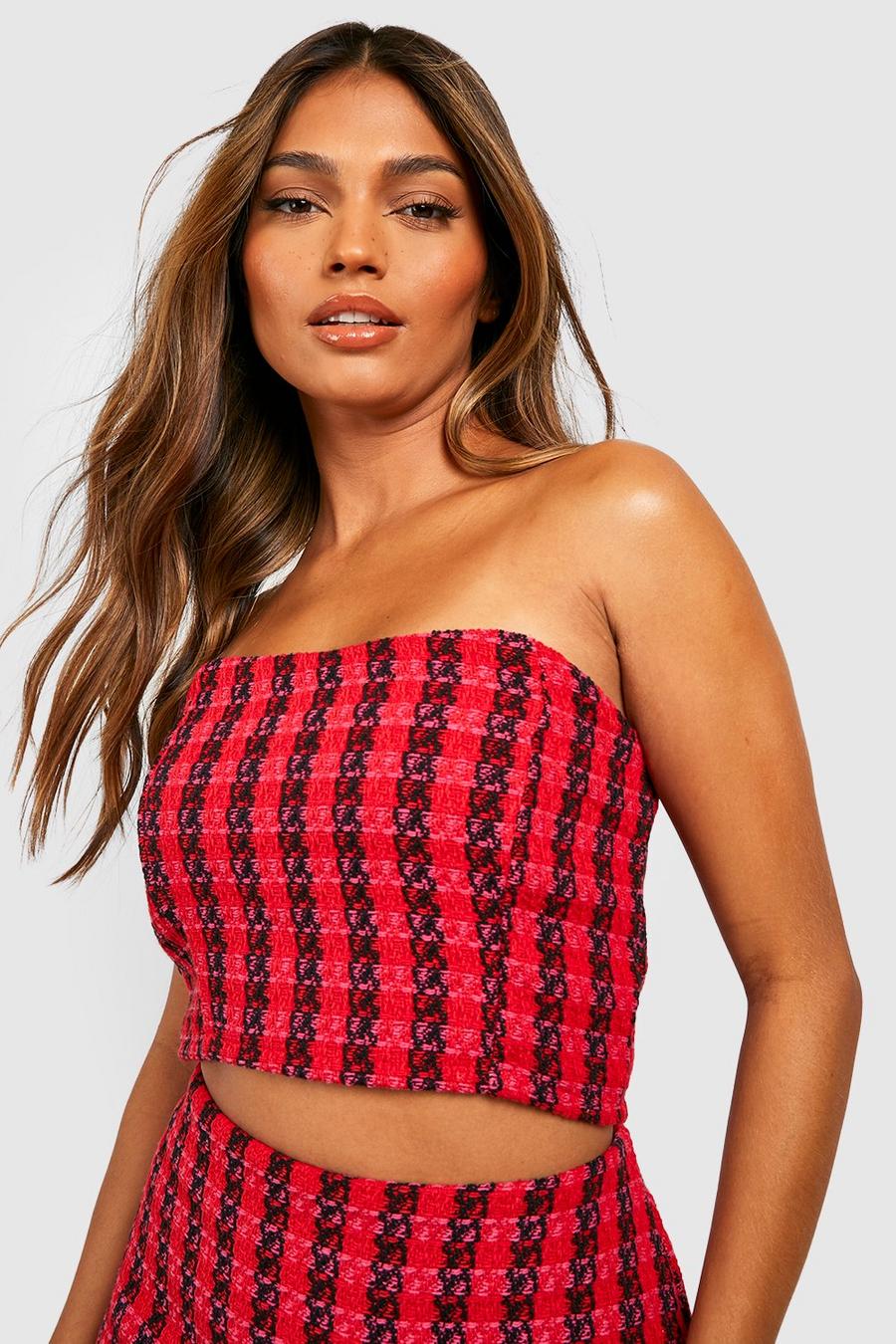 Red Boucle Bandeau Top  image number 1