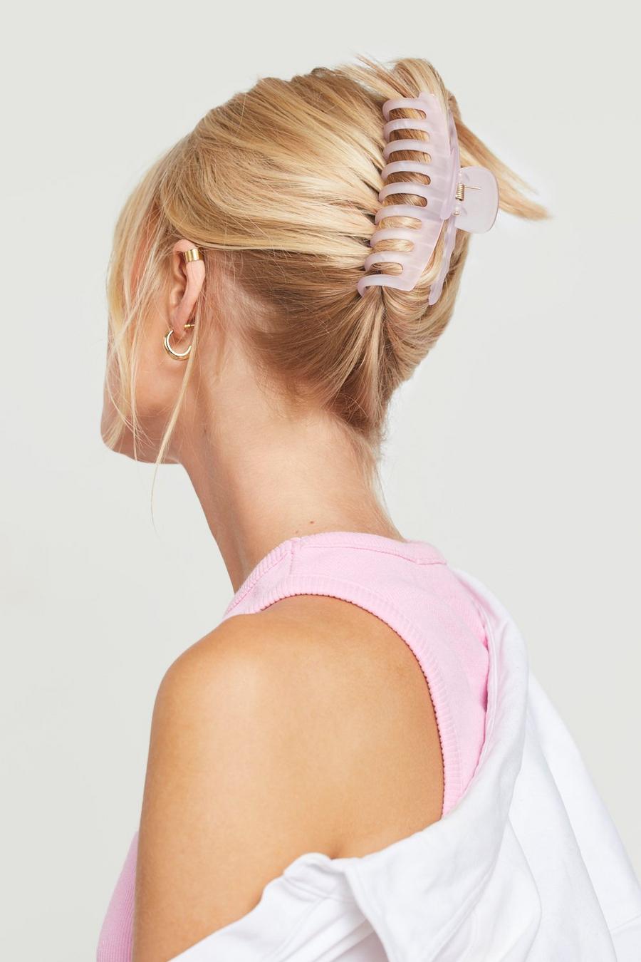 Clear Pink Hair Claw Clip  image number 1
