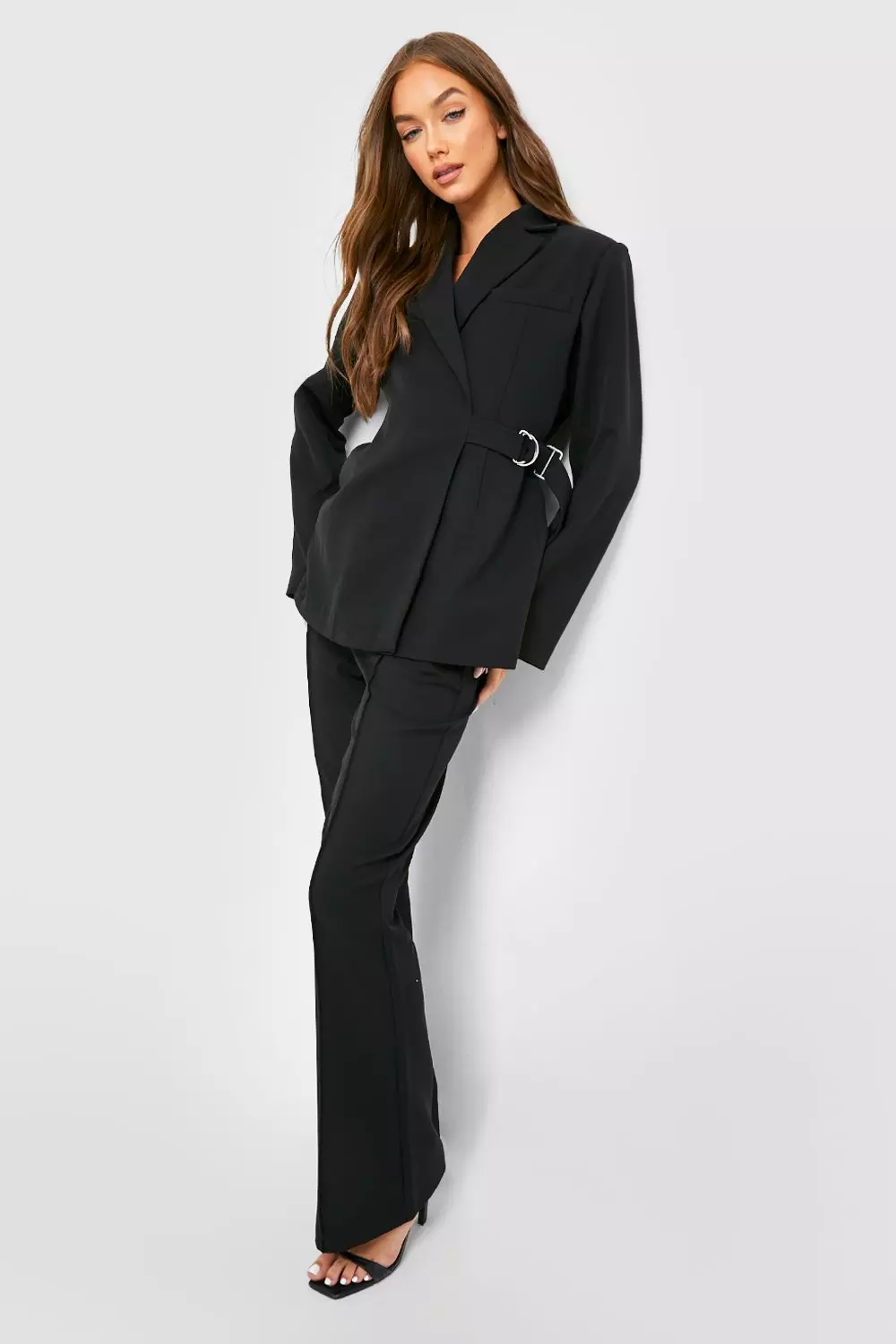 Black Tie Side Fitted Tailored Blazer alternative image