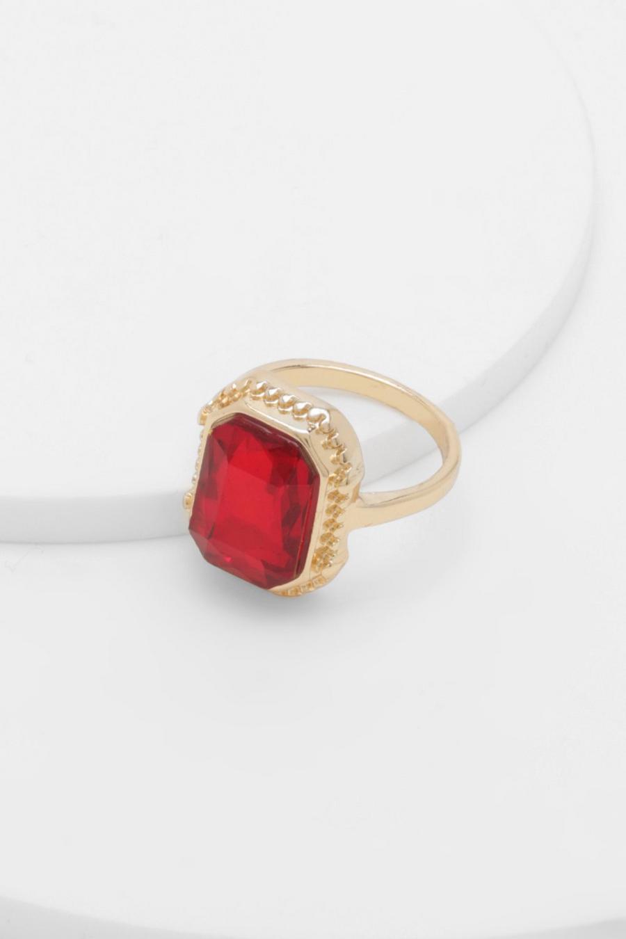 Statement Signiture Red Stone Ring