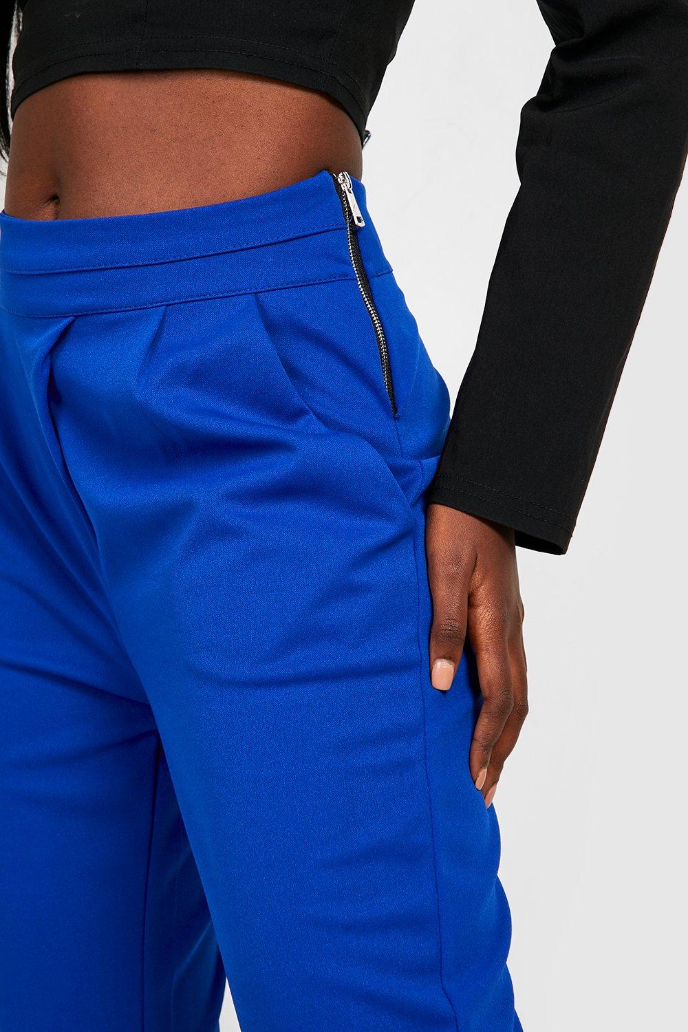 Cobalt blue cigarette trousers discount