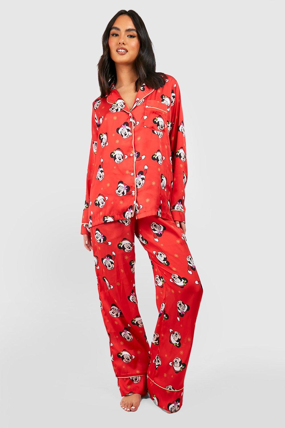 Women's Disney Minnie Mickey Satin Pyjama Trouser Set