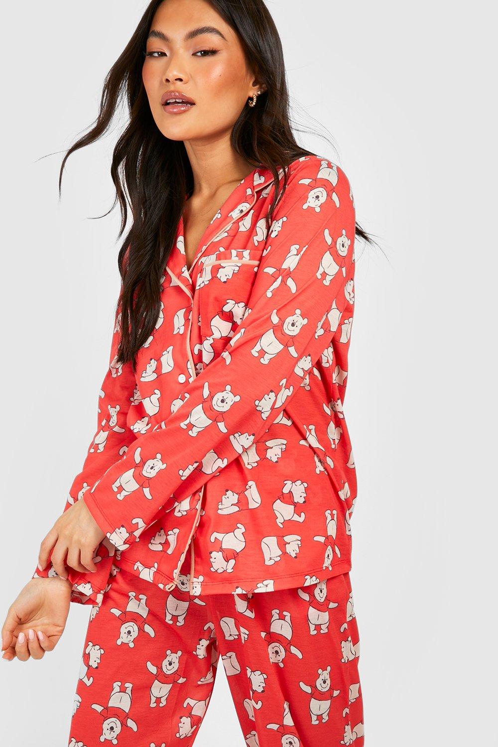 Red button up pajamas sale