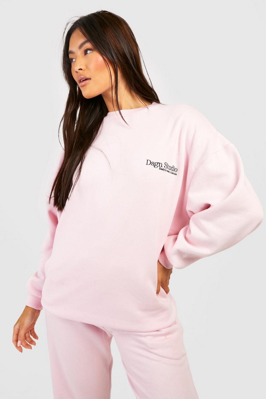 Pink Dsgn Studio Embroidered Oversized Sweater  image number 1