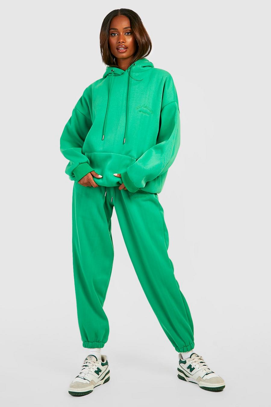 Green Embroidered Hooded Tracksuit  image number 1