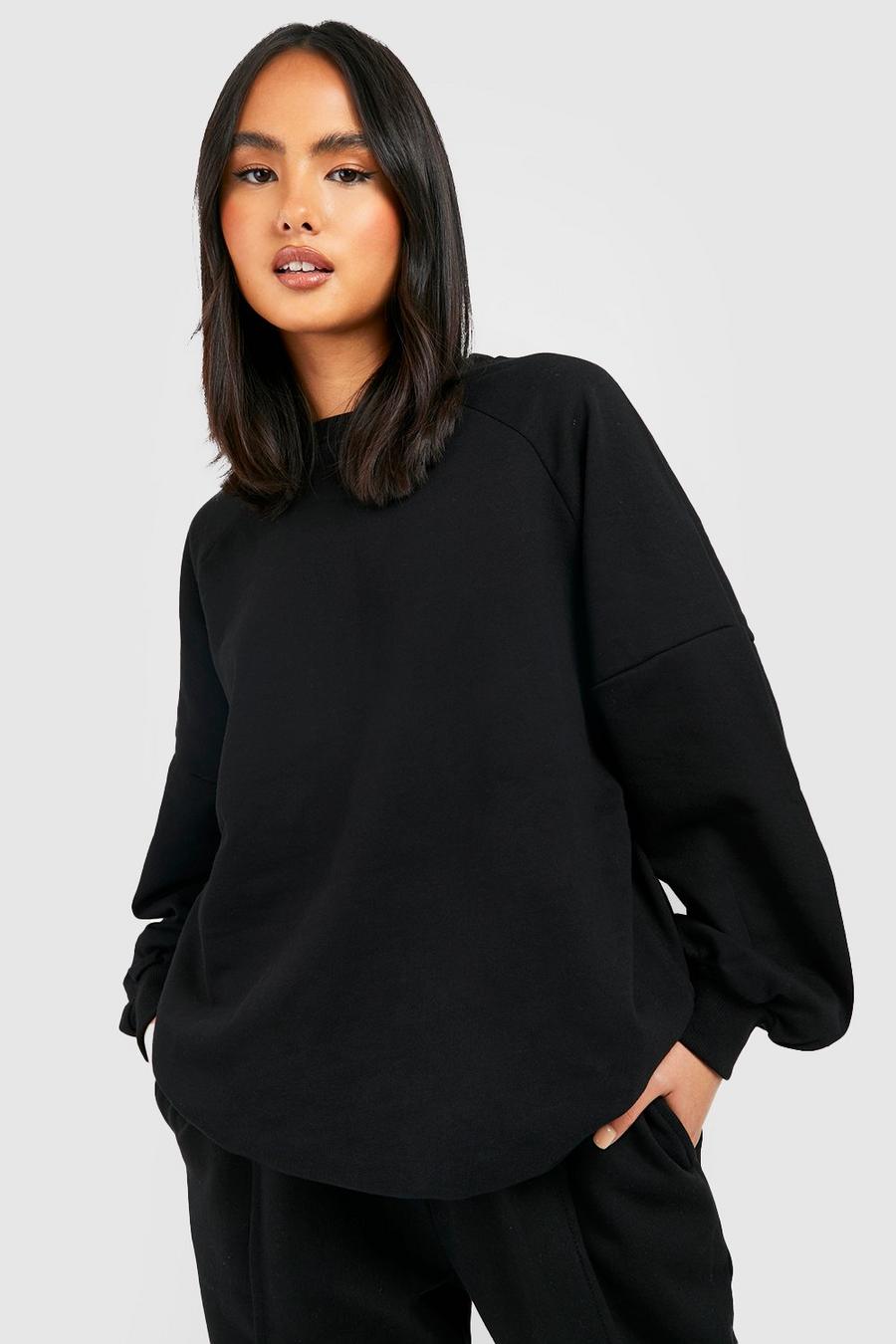 Black schwarz Raglan Seam Oversized Sweater 