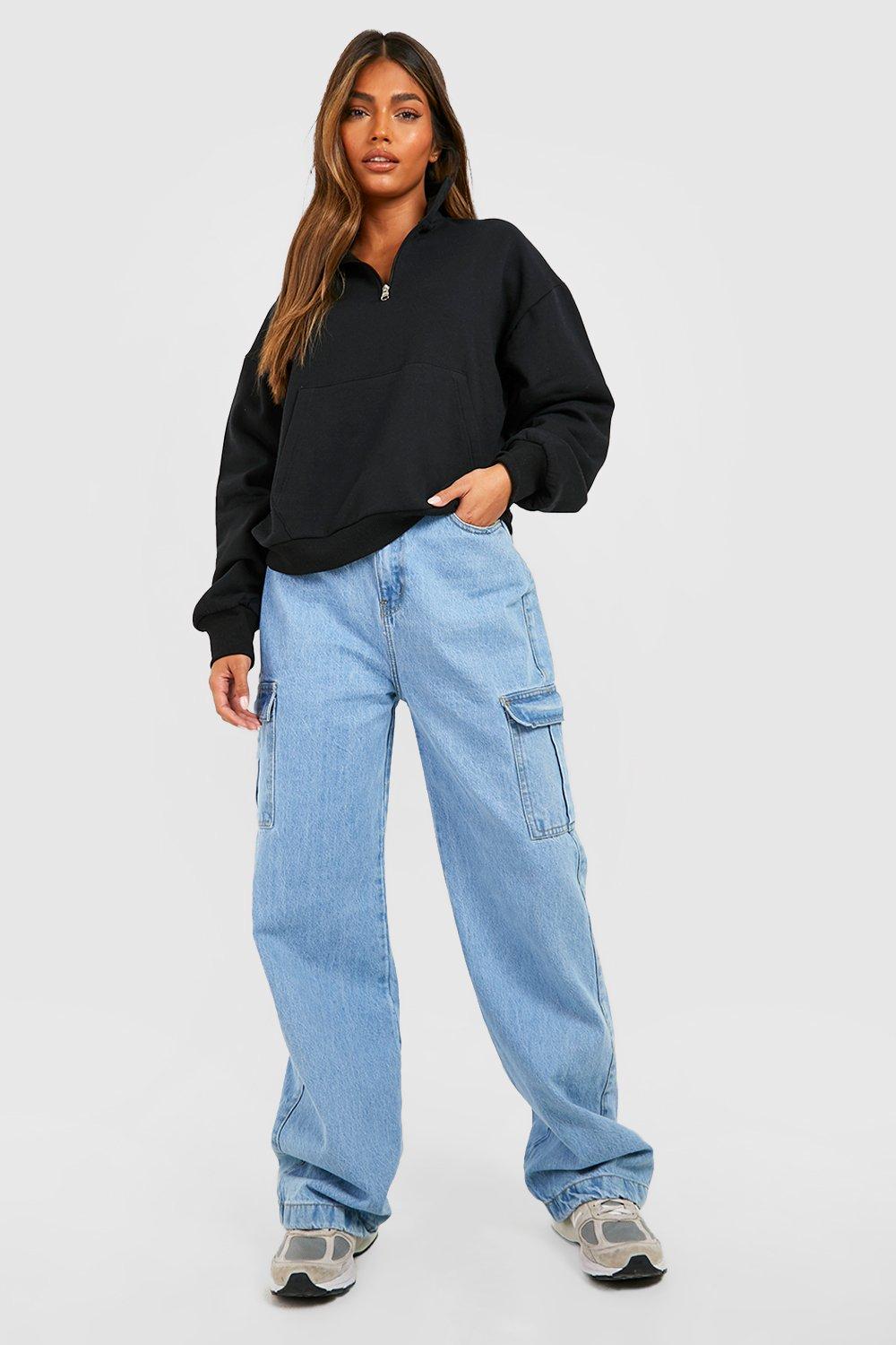 Kangaroo Pocket Half Zip Sweater | boohoo USA Kangaroo Pocket Half Zip Sweater | boohoo USA
