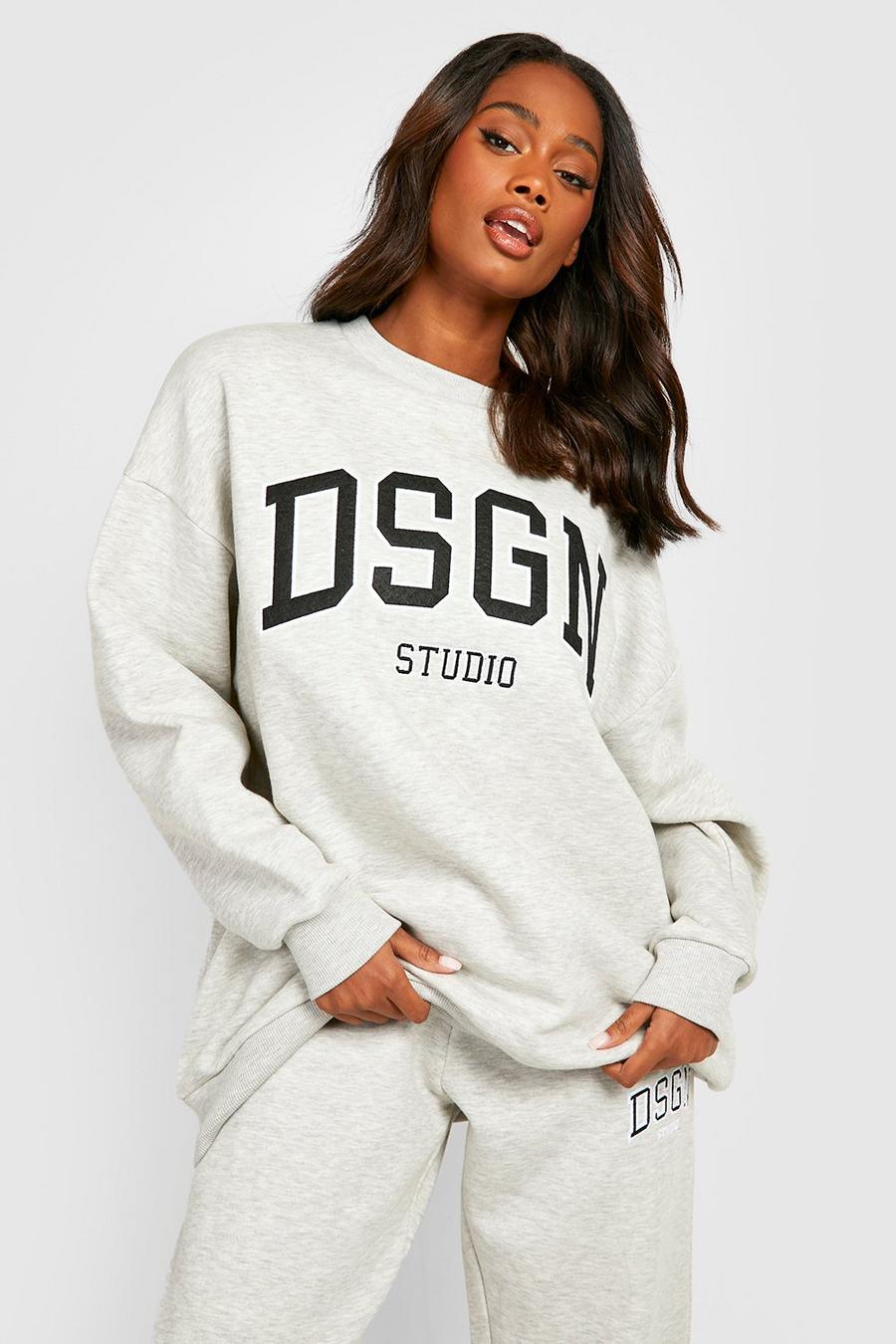 Ash grey Applique Oversized Sweater image number 1