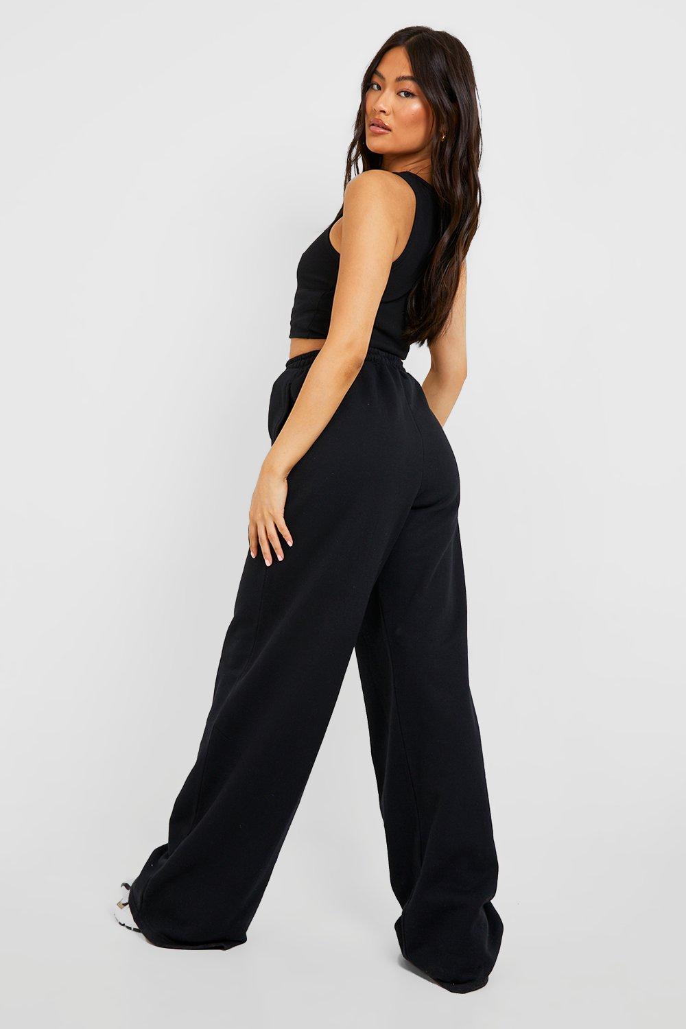 Women's Black Recycled Wide Leg Joggers