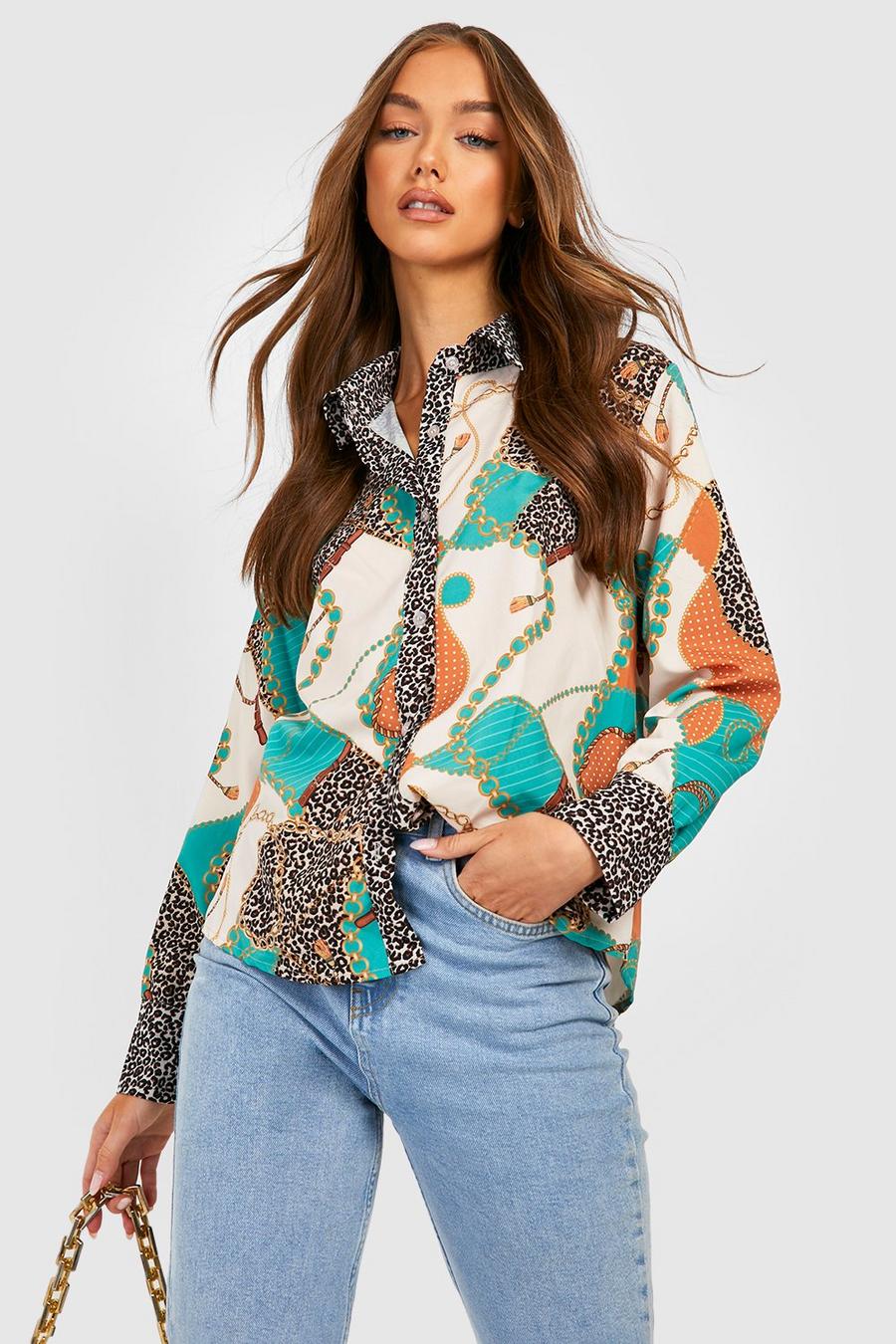 Green Chain Print Shirt image number 1