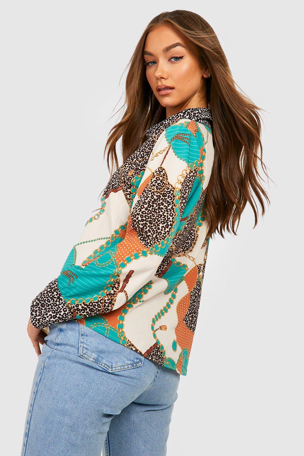 Boohoo chain print on sale shirt