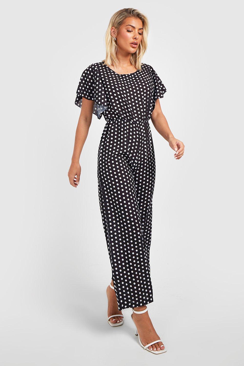 Boohoo polka dot jumpsuit online