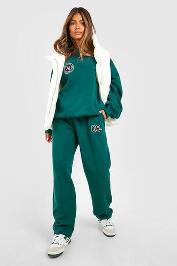 Varsity Applique Sweater Tracksuit forest