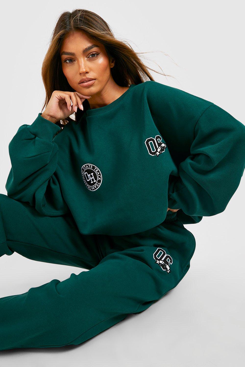 Varsity Applique Sweater Tracksuit