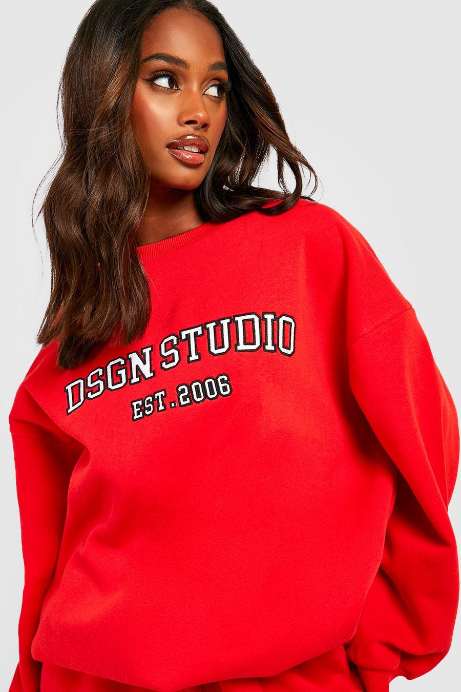 Red rouge Dsgn Studio Applique Sweater Tracksuit 