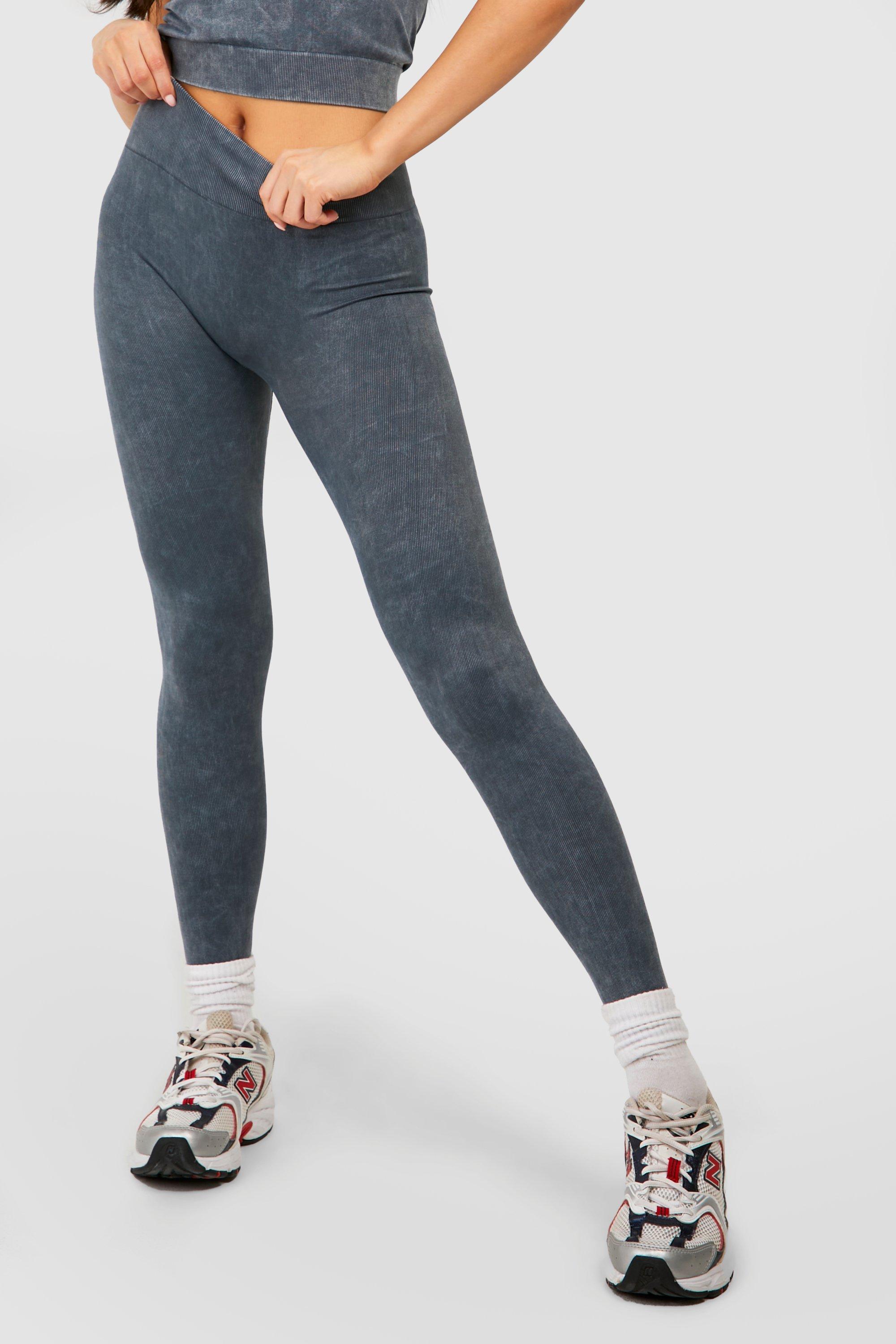 Seamless Acid Wash Ruched Bum Gym Sculpt Legging