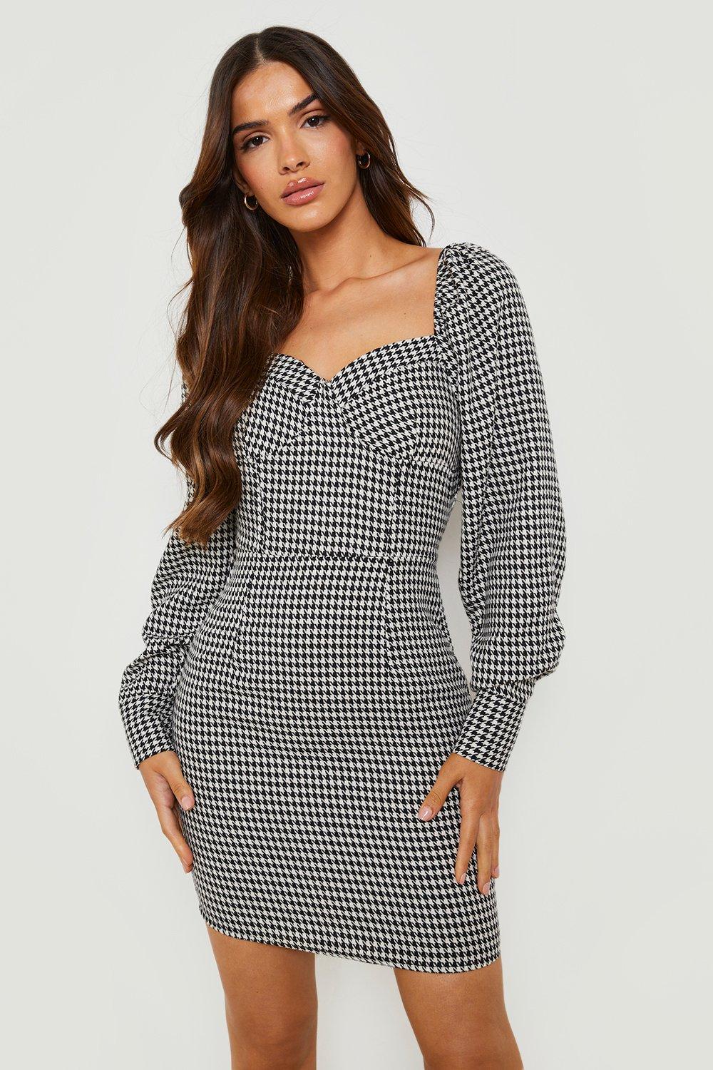 Boohoo shop dogtooth dress