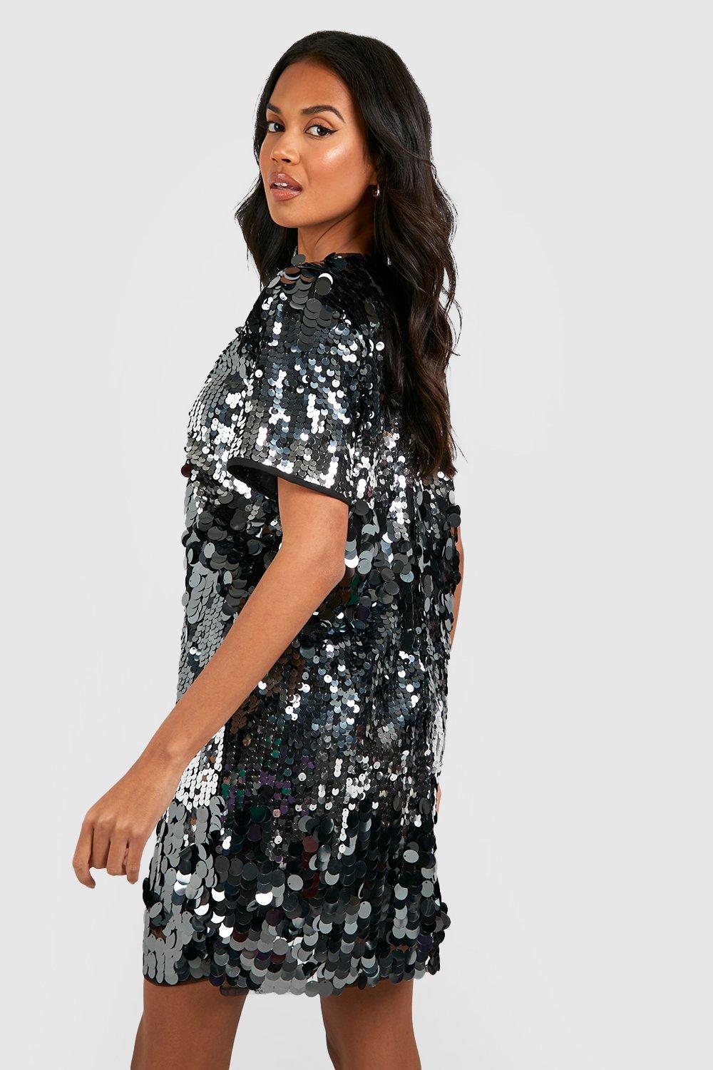 Missguided Plus Sequin T-shirt Dress In Multi | atelier-yuwa.ciao.jp