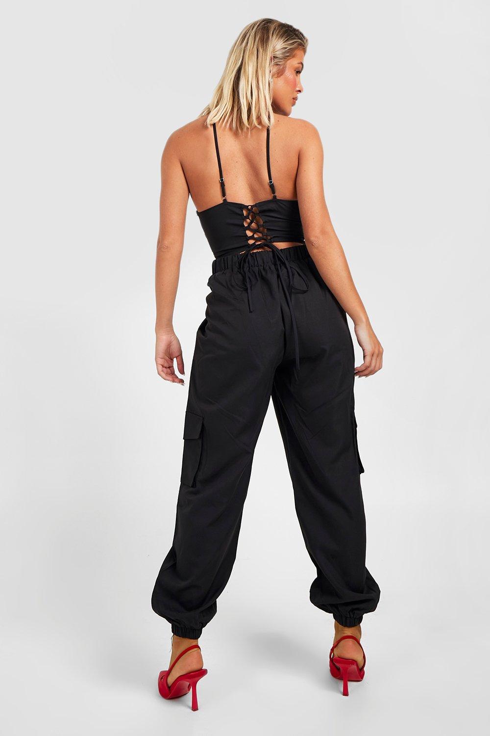 Bodycon jumpsuit with cargo pockets