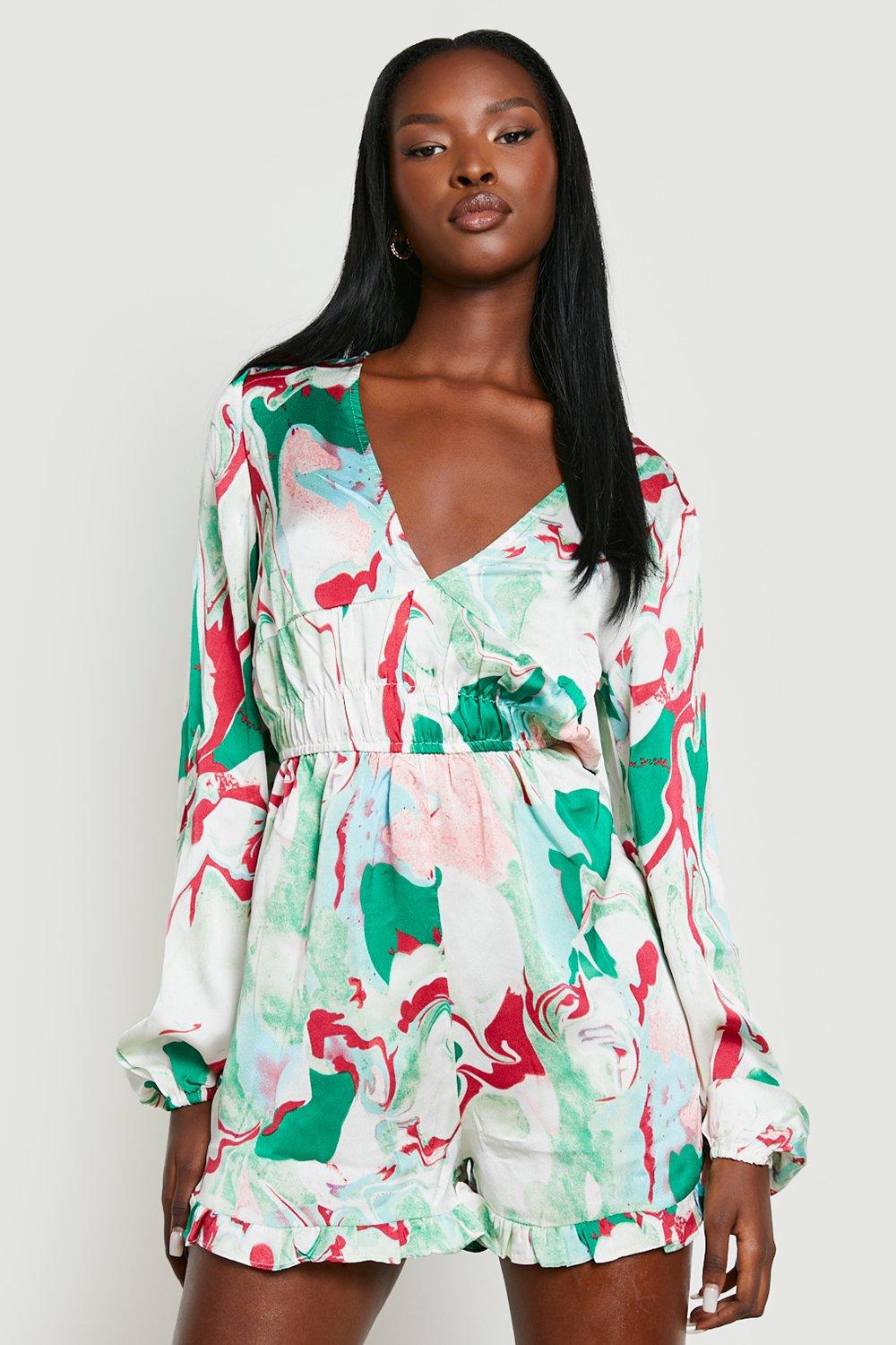 Boohoo green hot sale playsuit