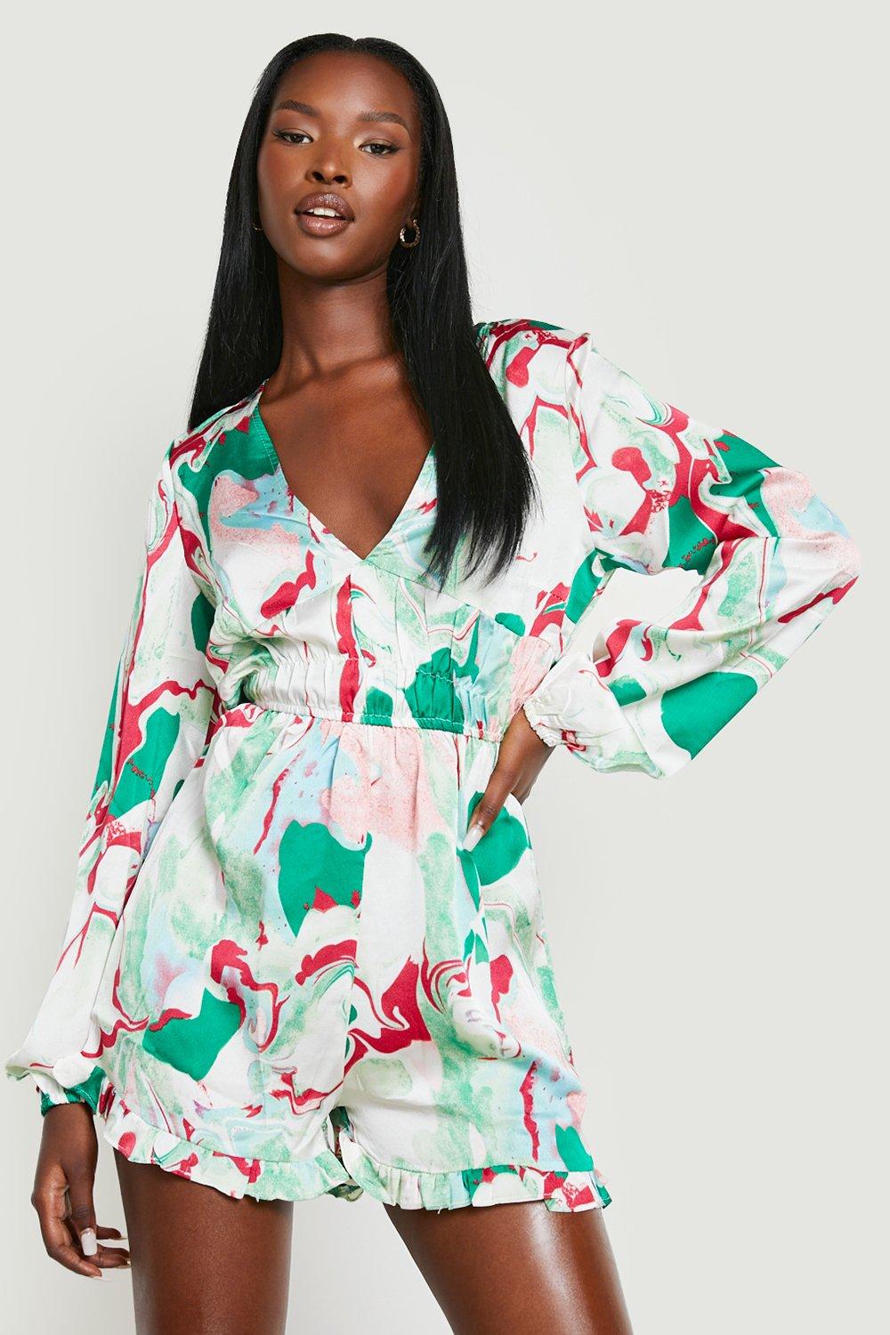 Boohoo cheap green playsuit