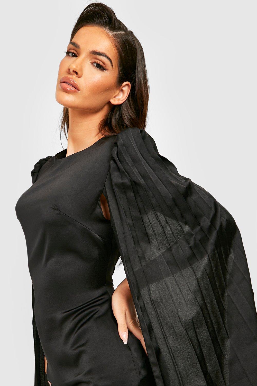 Boohoo cape best sale sleeve dress