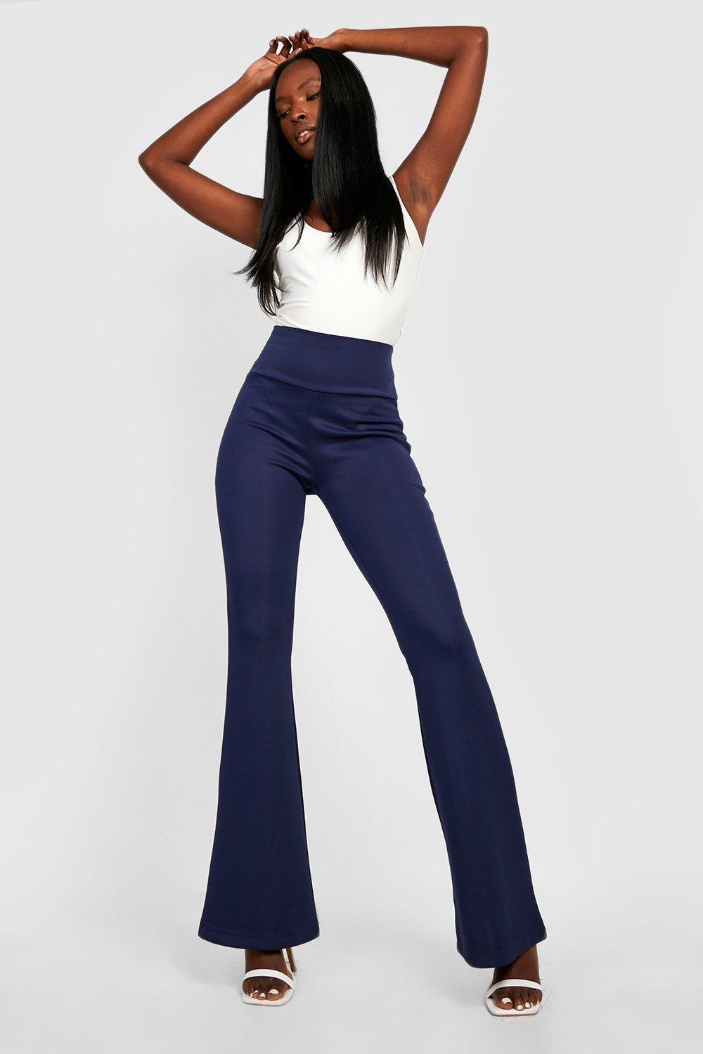 Women's Shaping High Waisted Scuba Flare Trousers