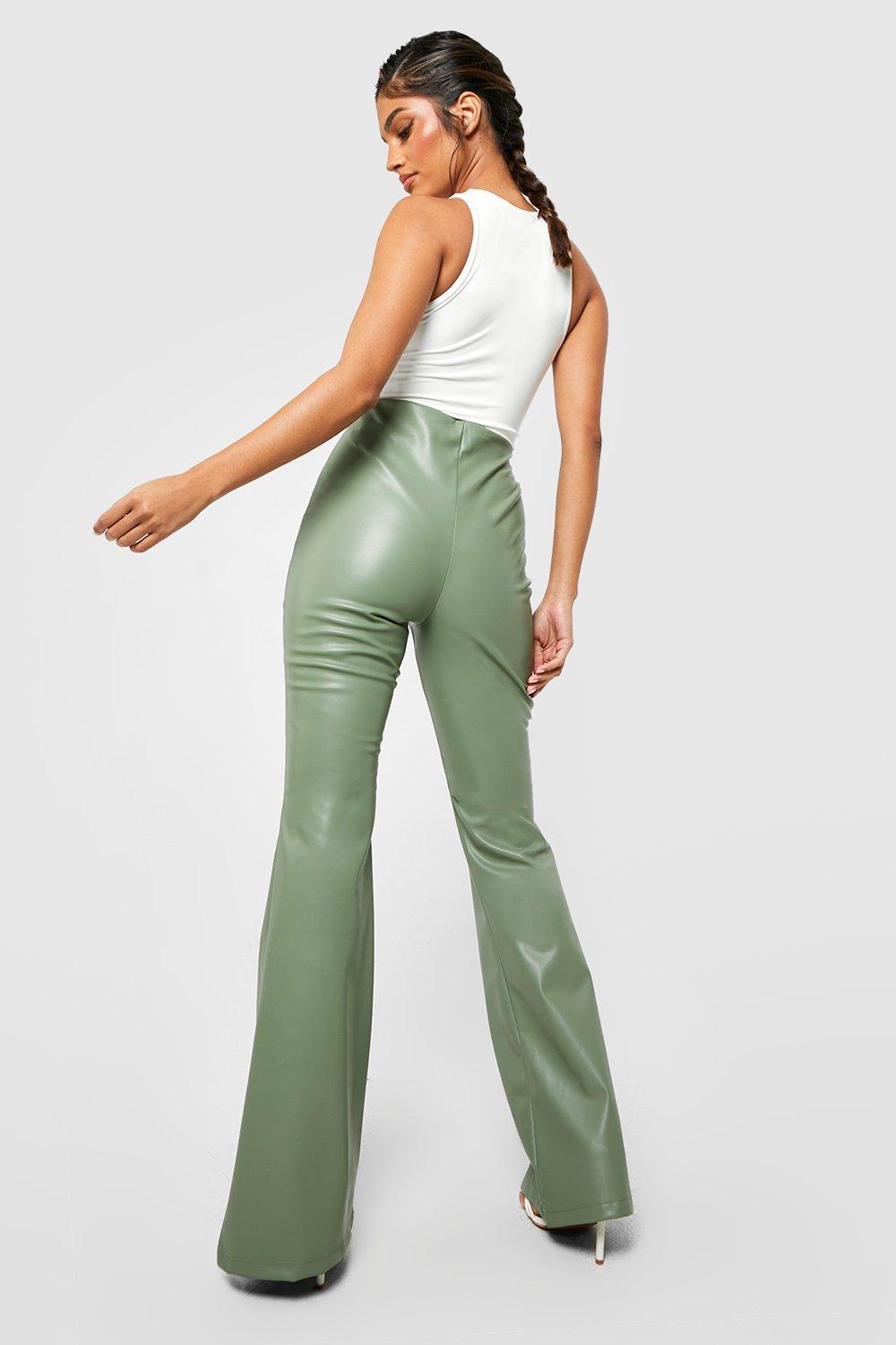 Mix & Match Faux Leather Flared Pants