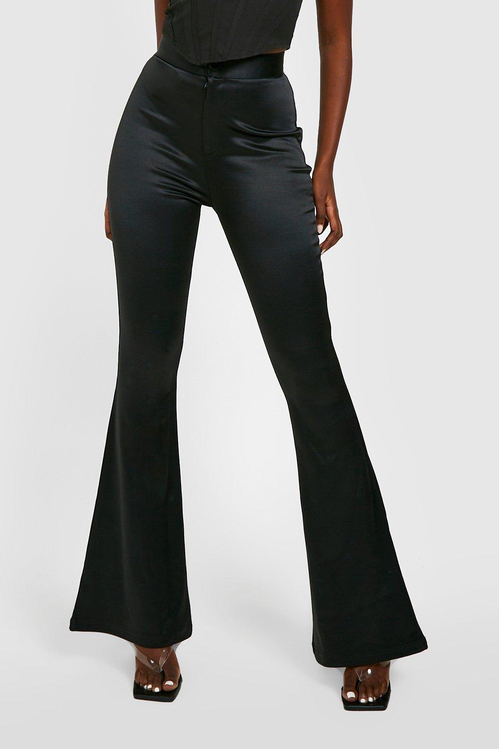 SATINA Palazzo Black Bell Bottom Flare Pants High Waisted Flare Pants New