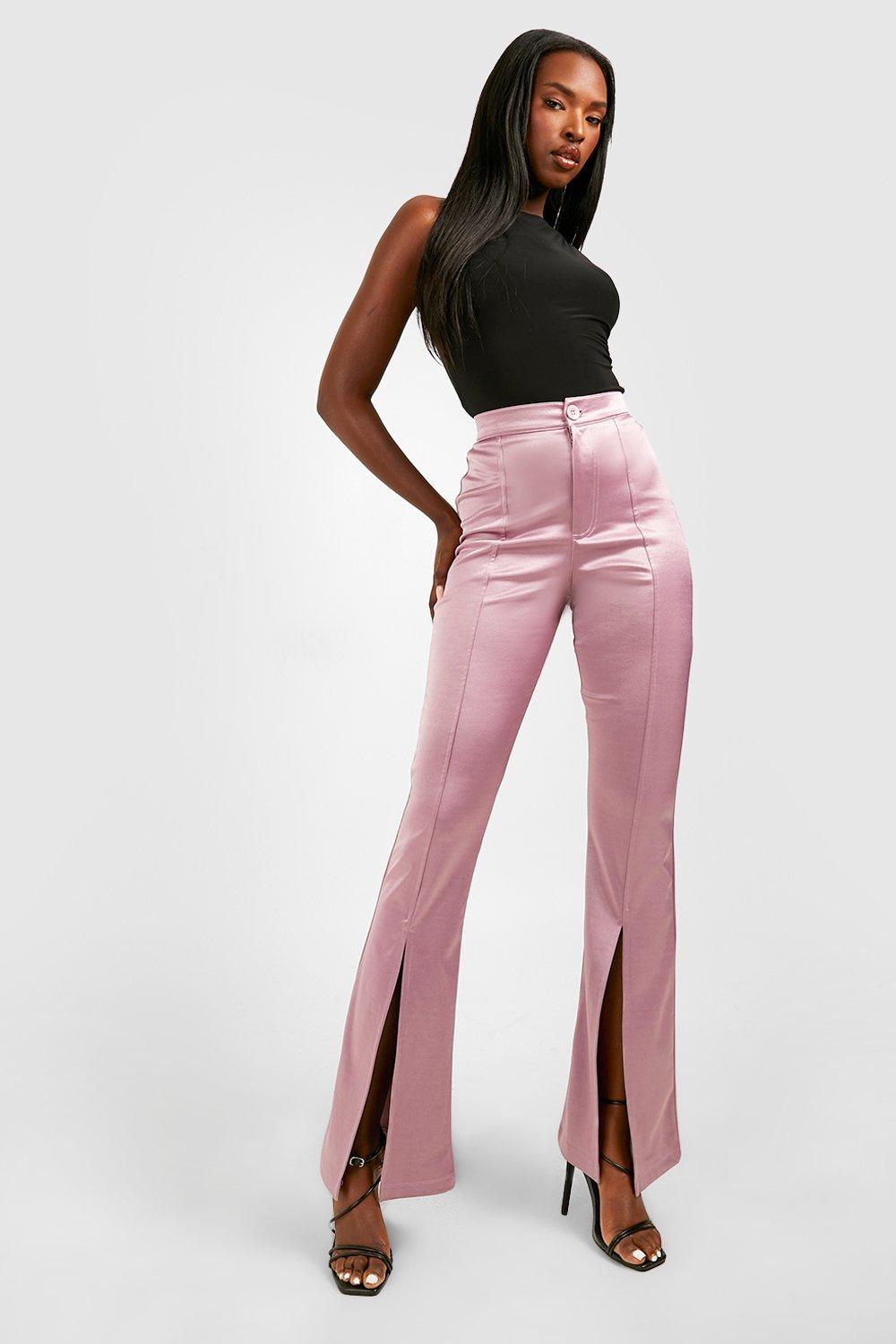 Pink split deals hem pants