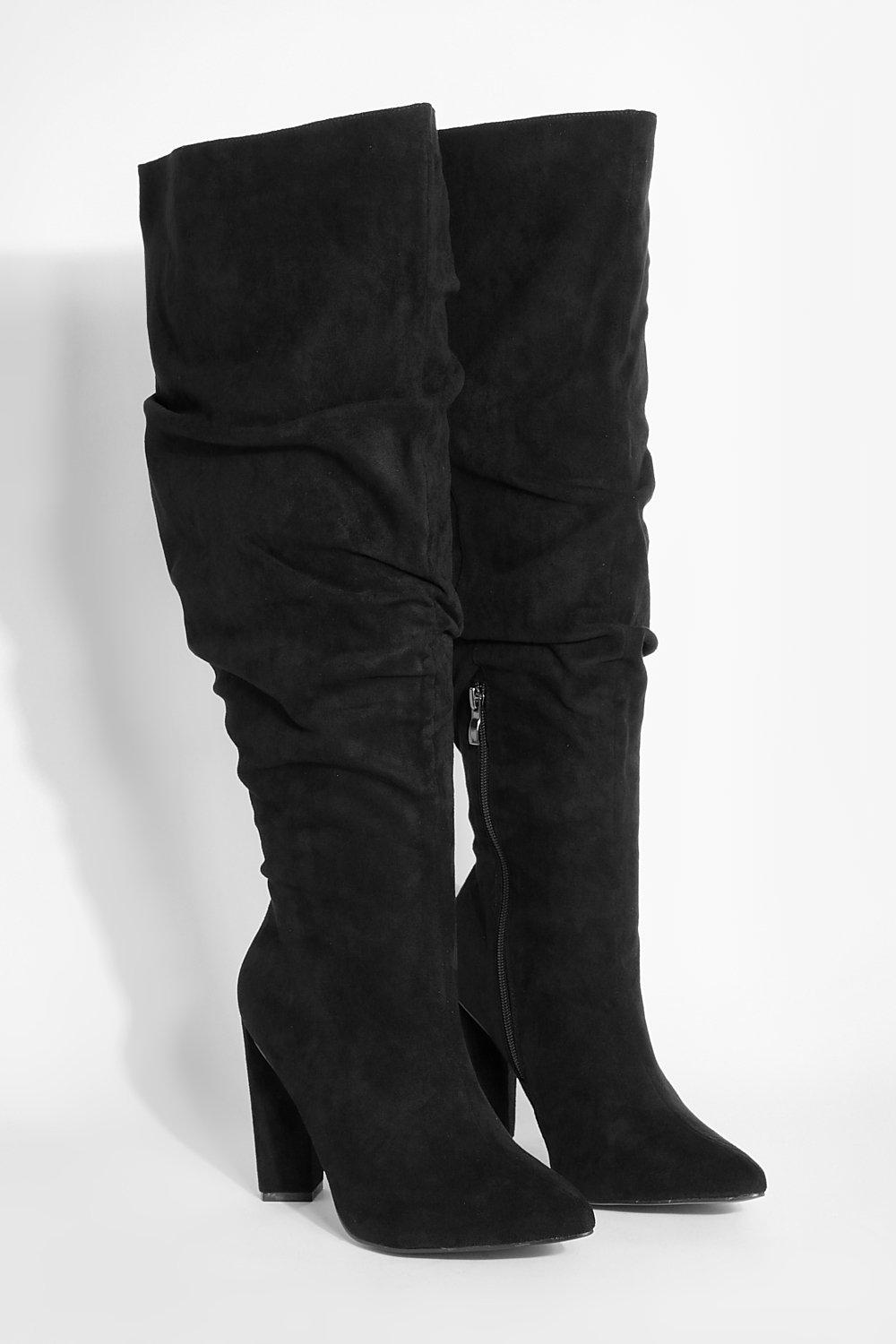 Wide calf clearance ruched boots