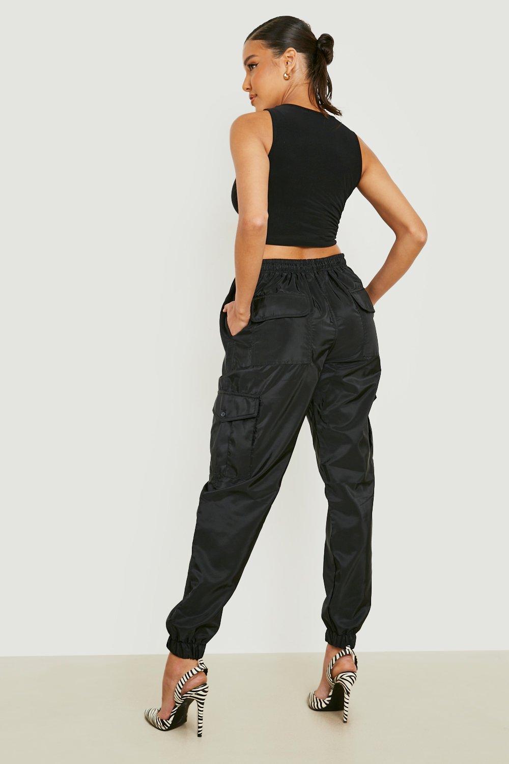 Womens Shell Cargo Joggers - Black - S, Black, £5.00