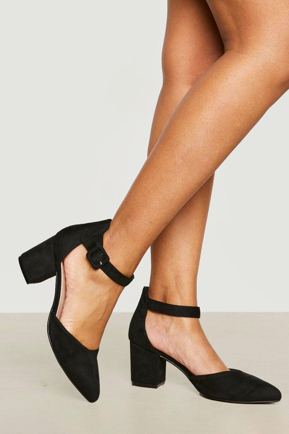 Comfy black block heels best sale