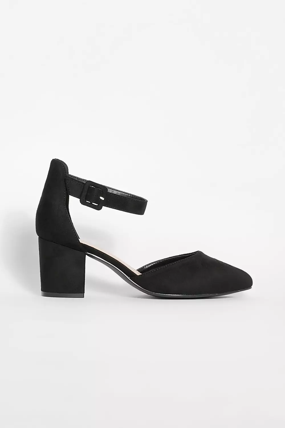 Black Wide Fit Buckled Block Heel Ballet alternative image