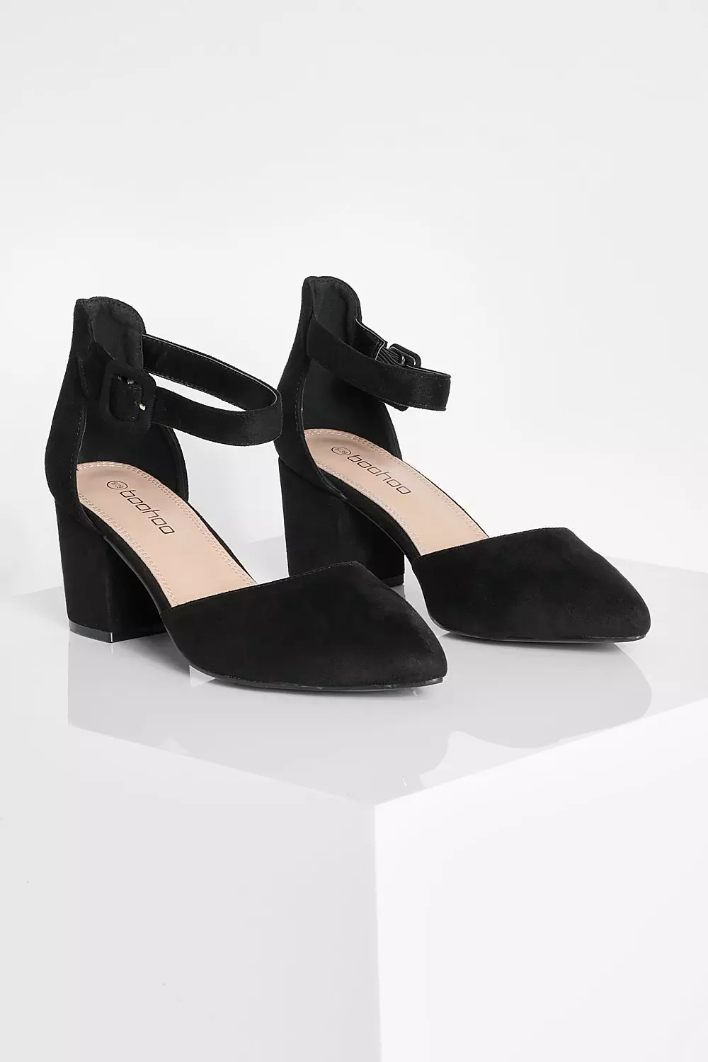 Black Wide Fit Buckled Block Heel Ballet alternative image